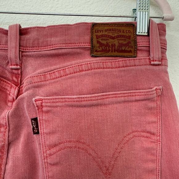 LEVI’S 511 Skinny Jeans Pink Red Denim Mid Rise Stretch Size 30x32 Cotton Blend - Picture 5 of 9